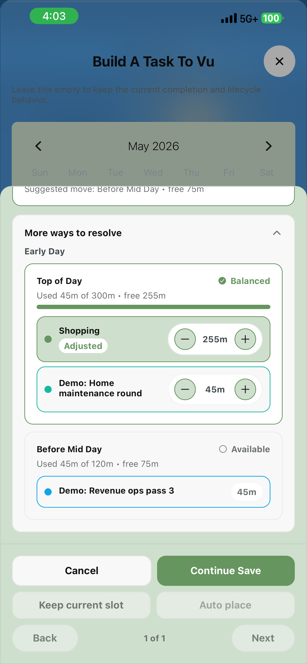 Per-task duration adjusters